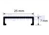 Díszprofil burkolóprofil szálcsiszolt inox króm hatású alumínium 25x7x2700 mm fém Díszcsík csempe