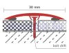 Szintkiegyenlítő profil ajtó küszöb helyett Bükk 0-6 mm 30 mm széles 270 cm szintkülönbség