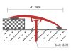 OX 40-2700 ezüst Szintkiegyenlítő profil ezüst 0-12 mm eloxált alu 40 mm széles 270 cm szintkülönbsé