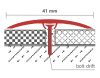 OX 40x270 Szintkiegyenlítő profil ajtó küszöb helyett Ezüst 0-12 mm 40 mm széles 270 cm