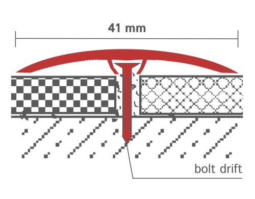 OX 40x270 Szintkiegyenlítő profil ajtó küszöb helyett Ezüst 0-12 mm 40 mm széles 270 cm