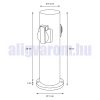 Rozsdamentes kerti konnektor dupla aljzattal, henger alakú 30 cm magas inox elosztó 230V feszültségg