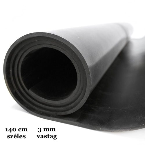 EPDM sima gumilemez 3 mm vastagság 1400 mm széles gumitekercs fekete, méterenkénti ár! 