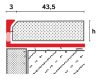 OX Stone KL Kőszőnyeg lépcső natúr alu élvédő 10x3000 mm Kavicsbevonat szegély profil alumínium kavi