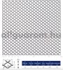 Expandált lemez acél 1000x2000x1,5 mm tábla 12x9mm lyuk négyzet alakú nyílások