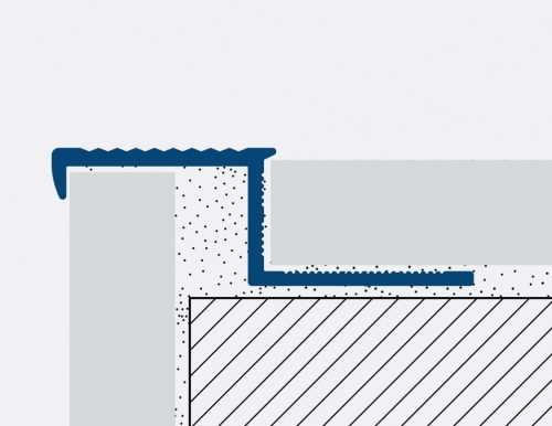 AV Lépcsőszegély szögletes natúr alu 8x2500 mm eloxált alumínium lépcsőprofil