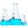 Üveg Erlenmeyer-lombik készlet 3 darabos, laboratóriumi üveg mérőeszköz, háromszög lombik, kúpos üveglombik