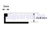 AV 10 mm Csempe élvédő pezsgő polírozott titán szegély fényes eloxált alumínium L profil 10x2700 mm 