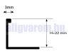 AV 22 mm Csempeszegély élvédő ezüst matt eloxált alumínium L profil 22x2700 mm 