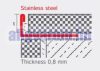 L alakú rozsdamentes fém csempeszegély kültéri beltéri inox élvédő 6 mm-es laphoz