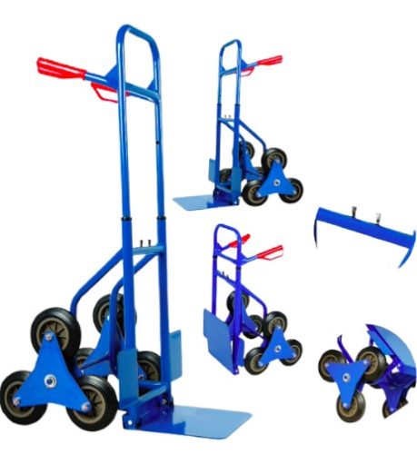 Lépcsőjáró molnárkocsi 3 kerekű kézikocsi 200 kg teherbírás. A rakodó felület mérete 30 x 29 cm 