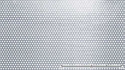 Perforált lemez rozsdamentes 1000x2000x1,5 mm tábla 5 mm lyuk Körlyukasztás átlós osztással 