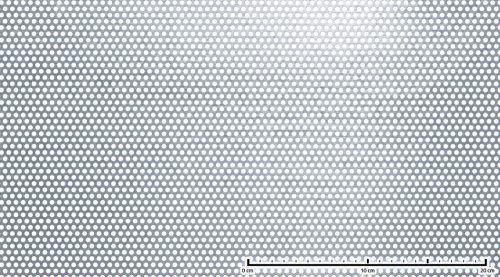 Perforált lemez horganyzott 1250x3000x1mm tábla 4 mm lyuk Körlyukasztás átlós osztással