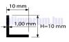 Sarokléc szögprofil eloxált alumínium L profil élvédő sarokprofil 10x10x2000 mm derékszögprofil