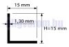 Sarokléc szögprofil eloxált alumínium L profil élvédő sarokprofil 15x15x2000 mm derékszögprofil