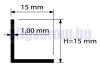 Sarokléc szögprofil eloxált alumínium L profil élvédő sarokprofil 15x15x2000 mm derékszögprofil