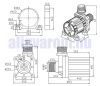 12V 14,4W 780 l/h DC40F keringető szivattyú, pumpa IP68-vízmentes 1/2" menetes csatlakozással szolár