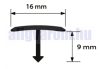 AV T profil burkolatváltó inox hatású polírozott 16x900 vagy 2700 utólag beépíthető eloxált alumíniu