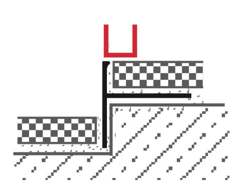 Épített zuhanykabin üvegtartó eloxált alu profil 8-10 mm üveghez 15x15 mm méretben